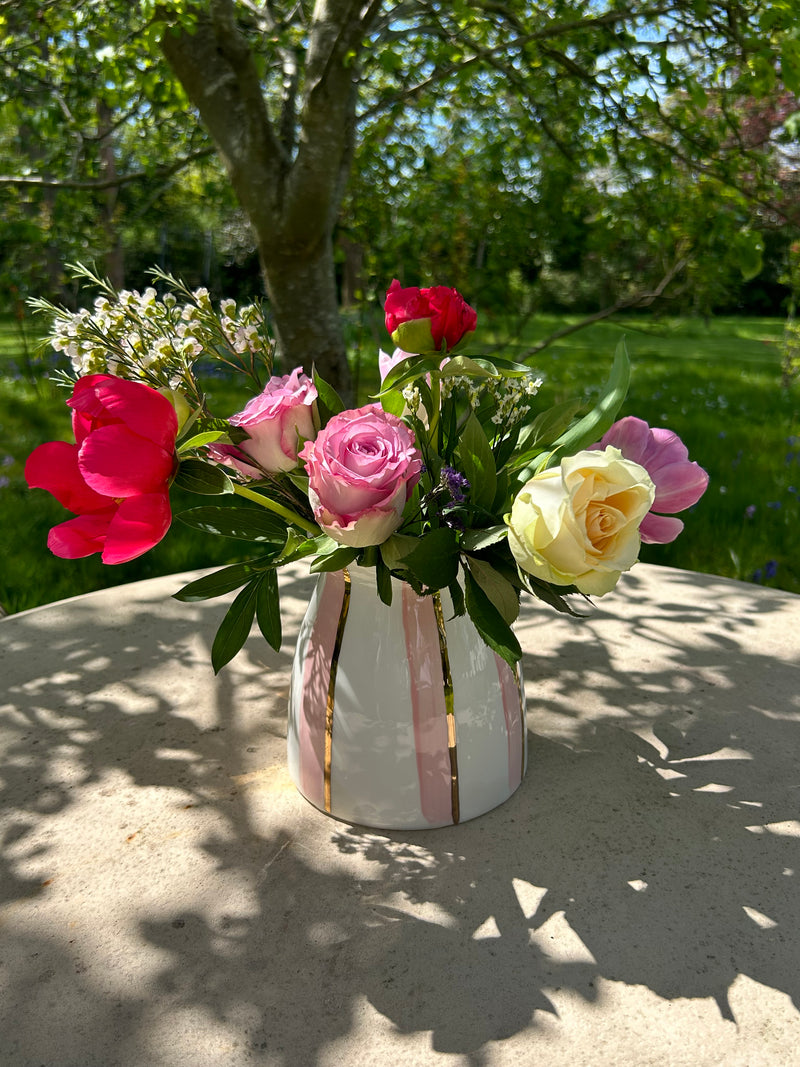 Blossom Pink Gold Stripe Vase