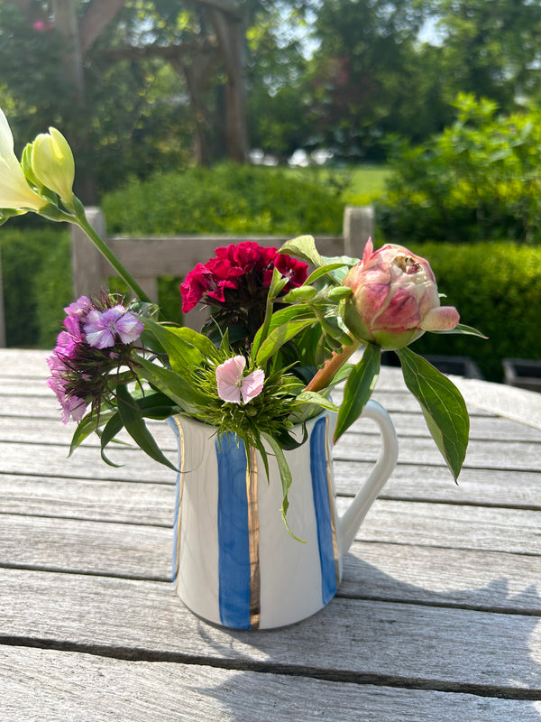Small Blue stripe flower jug