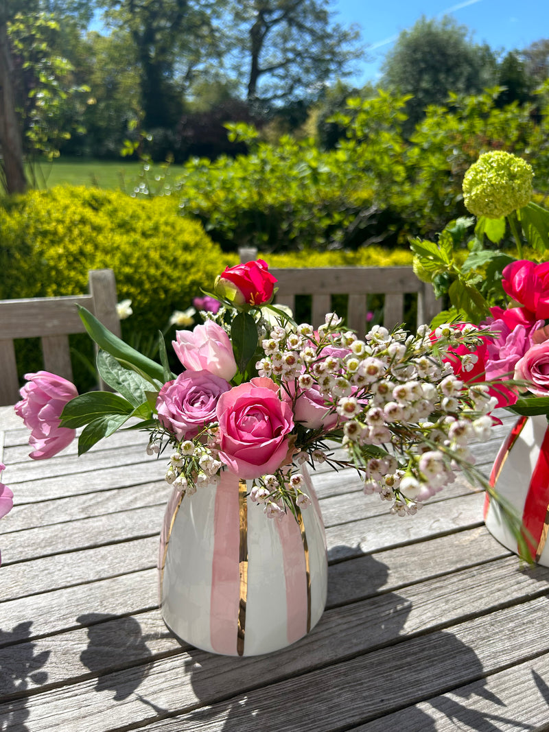 Blossom Pink Gold Stripe Vase