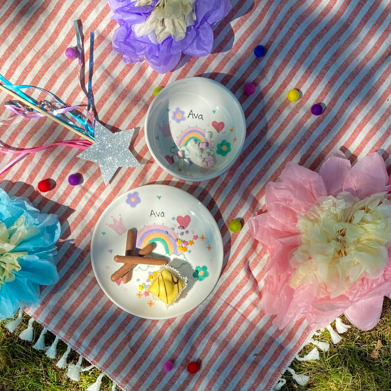 Rainbow Dream Children's Plate and Bowl Set