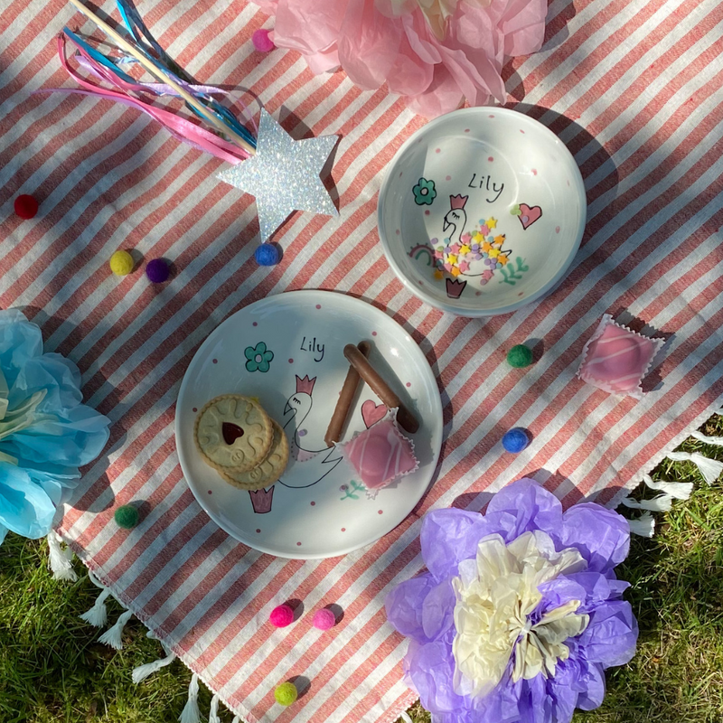 Swan Princess Children's Plate and Bowl Set