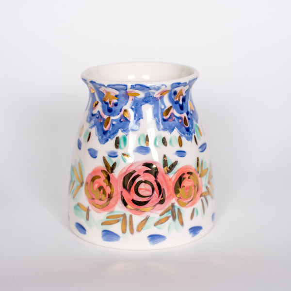 Blue Floral Vase